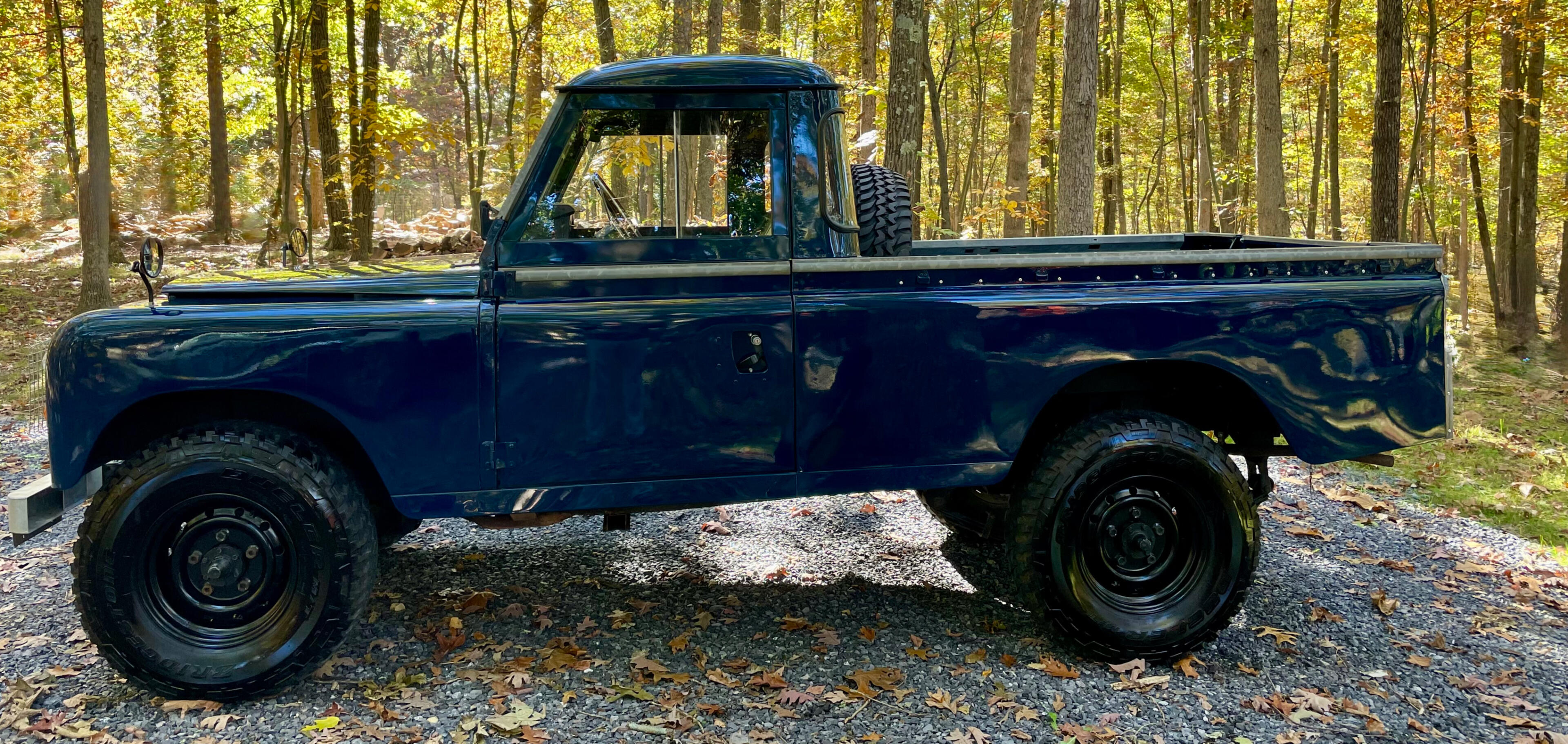 Land Rover Series 3 109 Pickup in Porsche Aga Blue Previously owned by Tyler Nickerson